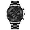 Luxury Mens Stainless Steel Watches Fashion Men Business Leather Quartz Watch Man Calendar Date Luminous Clock relogio masculino