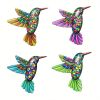 1pc/4pcs, Metal Hummingbird Wall Art Decor, Metal Birds Outdoor Wall Sculpture Decoration Hanging, Room Decor, Home Decor, Wedding Decor, Holiday Dec