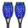 4/8/12pcs/pack Solar Outdoor Lights, 12LED Solar Torch Lights With Flickering Flame For Garden Decor, Mini IP65 Waterproof Landscape Flame Lights For