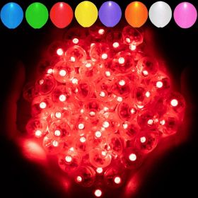 50PCS 9 Colors Balloon Light, Long Standby Time Mini Ball Light, Round LED Flash Lamp For Paper Lantern Balloon Party, Wedding, Birthday, Festival, N (Color: Red)