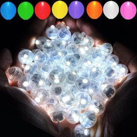 50PCS 9 Colors Balloon Light, Long Standby Time Mini Ball Light, Round LED Flash Lamp For Paper Lantern Balloon Party, Wedding, Birthday, Festival, N (Color: White)