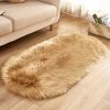 1pc Super Soft Area Rug, Plush Fluffy Faux Sheepskin Oval Floor Mat For Living Room Bedroom, Machine Washable Bedside Rugs, Shaggy Plush Carpet Faux