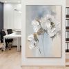 Handmade Oil Painting Fancy Wall Art Personalized Gifts Abstract White Floral Painting On canvas Large Flower Oil Painting Minimalist Modern Living R