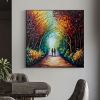 Hand Painted Oil Painting Abstract Original Romantic Cityscape Oil Painting On Canvas Large Wall Art Colorful Tree Painting Custom Painting Living ro