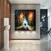 Hand Painted Oil Painting Original Romantic Cityscape Oil Painting On Canvas Large Wall Art Abstract Colorful Forest Painting Custom Tree Painting Be