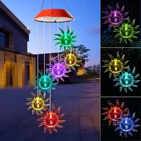 Yard Decor Lights; Solar Butterfly Chimes; 2023 Gifts for Mom/Dad/Women/Grandma/Wife/Daughter/Sister/Aunt/Nana/Grandfather/ ; Father Birthday Gifts; (Color: sun)