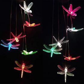 Yard Decor Lights; Solar Butterfly Chimes; 2023 Gifts for Mom/Dad/Women/Grandma/Wife/Daughter/Sister/Aunt/Nana/Grandfather/ ; Father Birthday Gifts; (Color: dragonfly)