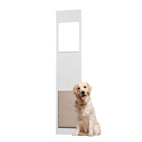 VEVOR Dog Door for Sliding Glass Door, 75 7/8"-80 11/16" Adjustable Height Doggy Door for Sliding Doors, Aluminum Frame Tempered Glass Pet Door with (size: Size XL)