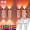 4pcs Rechargeable LED Night Light Wall Lamp Commercial StrobeLight Multi-color Mode Dimmable Indoor Light Magnetic StepLight for Entryway Bedside Des