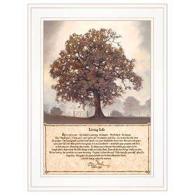 Trendy Decor 4U "Living Life" Framed Wall Art, Modern Home Decor Framed Print for Living Room, Bedroom & Farmhouse Wall Decoration by Bonnie Mohr (Color: as Pic)