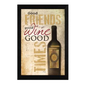 "Good Wine" By Marla Rae, Printed Wall Art, Ready To Hang Framed Poster, Black Frame (Color: as Pic)