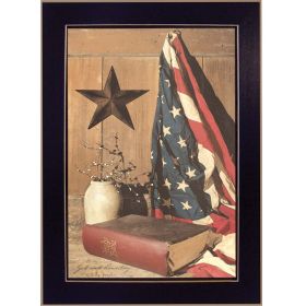 "God and Country" By Billy Jacobs, Printed Wall Art, Ready To Hang Framed Poster, Black Frame (Color: as Pic)