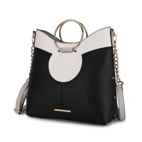 MKF Collection Kylie Top Handle Satchel Handbag Vegan Leather Women by Mia k (Material: Vegan Leather, Color: Black)