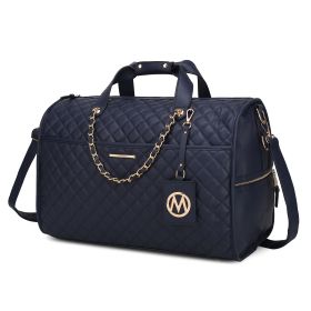 MKF Collection Lexie Vegan Leather Women Duffle by Mia K (Material: Vegan Leather, Color: Navy)