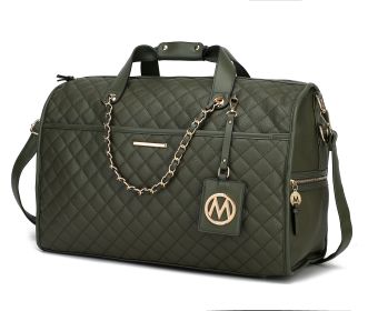 MKF Collection Lexie Vegan Leather Women Duffle by Mia K (Material: Vegan Leather, Color: Olive)