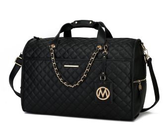 MKF Collection Lexie Vegan Leather Women Duffle by Mia K (Material: Vegan Leather, Color: Black)
