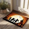 Halloween Pumpkin Ghost Home Decor Doormat, Suitable for Entrance, Bedroom, Living Room, Bathroom, Kitchen, Absorbent and Non-Slip Rug