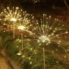 120 LED Solar Fireworks Lights, Starburst Fairy Lights with 8 Lighting Modes, IP4X, Solar Powered Pathway Lights for Patio, Yard, Christmas Holiday D
