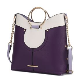 MKF Collection Kylie Top Handle Satchel Handbag Vegan Leather Women by Mia k (Material: Vegan Leather, Color: Purple)
