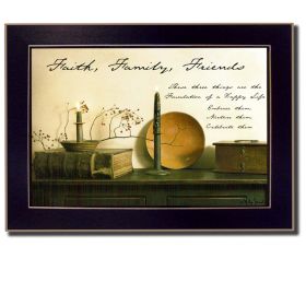 "Faith, Family and Friends" By Billy Jacobs, Printed Wall Art, Ready To Hang Framed Poster, Black Frame (Color: as Pic)
