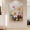 Hand Painted Oil Painting Abstract Blooming Flower Oil Painting Large Wall Art Original Knife Floral Painting Textured Wall Art Boho Art Modern Livin