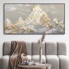 Hand Painted Oil Painting White Snow Mountain Art On Canvas Gold Leaf Texture Painting Abstract Landscape Oil Painting Wabi Sabi Wall Art Minimalism