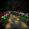 4 Pack Solar Lights With 16 Bigger Artificial Lily Flowers, Multi-Color Changing Lights, Solar Garden Decor Lights For Patio Yard Lawn Pathway (pink+