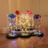 1pc Roses Gifts Artificial Flower Rainbow Rose Light Up In A Dome Gift For Mom Sister Wife Women Birthday Valentines Mother's Day Christmas Engagemen