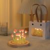 1pc Tulips Gifts For Women Flower Gifts For Her Gifts For Women Birthday Xmas Gift For Mom; Artificial Decor In Glass Dome With Led Light Night Light