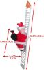 Christmas  Electric Climbing Santa with Music & LED Light, Electric Climbing Ladder Santa Claus Doll for Xmas Tree Decorations Hanging Christmas Orna