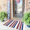 "American Flag Doormat - Patriotic USA Flag Welcome Mat, Non-Slip Indoor/Outdoor Front Door Rug, Veterans Day Gift, Porch Home Decor - Red White and